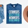 Extroverts Sparkle Introverts Glow Introvert Mineral Wash Tshirts Mineral Navy