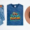 I'm Done Peopling Introvert Sloth Mineral Wash Tshirts Mineral Navy