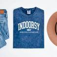 Indoorsy Vintage Varsity Style Introvert Mineral Wash Tshirts Mineral Navy