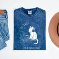 Introvert Cat With Coffee On Computer Antisocial Emo Goth Mineral Wash Tshirts Mineral Navy