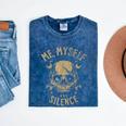 Introvert Relaxation Me Myself And Silence Skull Mechanic Mineral Wash Tshirts Mineral Navy