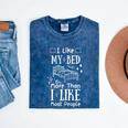I Love My Bed More Than I Like Most People Introvert Pyjamas Mineral Wash Tshirts Mineral Navy