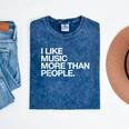 I Like Music More Than People Introvert Musician Mineral Wash Tshirts Mineral Navy