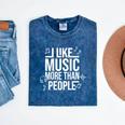I Like Music More Than People Music Lover & Introvert Mineral Wash Tshirts Mineral Navy
