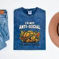 Not Anti Social Im Just A Turtle Sarcastic Introvert Humor Premium Tri-Blend Mineral Wash Tshirts Mineral Navy