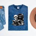 READING IN PEACE RIP Introvert Skeleton Read Book Meme Mineral Wash Tshirts Mineral Navy READING IN PEACE RIP Introvert Skeleton Read Book Meme Mineral Wash Tshirts Mineral Navy