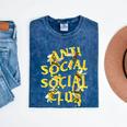 Retro Anti Social Club Bees Introvert Women Men Mineral Wash Tshirts Mineral Navy