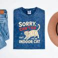 Sorry I Can't Go I'm An Indoor Cat Introvert Cat Owner Mineral Wash Tshirts Mineral Navy