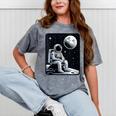 Aesthetic Spaceman Astronaut On The Moon Space Introvert Mineral Wash Tshirts Mineral Gray