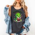 Book Lover Reading Dinosaur Readosaurus Library Comfort Colors Tank Top Pepper
