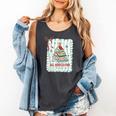 All Booked For Christmas Book Xmas Tree Coquette Bow Lights Comfort Colors Tank Top Pepper