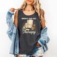 Books Are My Therapy Cozy Reading Chair Artwork Comfort Colors Tank Top Pepper