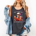 I Like My Books Spicy And My Coffee Icy Skeleton Comfort Colors Tank Top Pepper