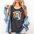 BOOOKS Cute Ghost Reading Books Halloween Comfort Colors Tank Top Pepper