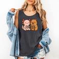 Capybara Axolotl Kawaii Kids Anime Book Lover Reading Comfort Colors Tank Top Pepper