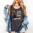 Cats And Books Book & Cat Lover Easily Distracted By Comfort Colors Tank Top Pepper