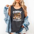 Coffee Cats And Books Cats And Reading Lovers Comfort Colors Tank Top Pepper
