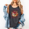 Cozy Readers Book Society Fall Autumn Floral Pumpkin Season Comfort Colors Tank Top Pepper