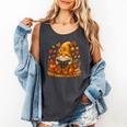 Cute Autumn Gnome Reading Pumpkin Book Lover Comfort Colors Tank Top Pepper
