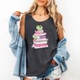 Cute Book Lover Frog Pretty Girls Read Books Kawaii Reading Comfort Colors Tank Top Pepper