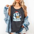 Cute Christmas Penguin Reading Book Cozy Winter Holiday Art Comfort Colors Tank Top Pepper