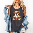 Cute Dog Boxer Reading Book Comfort Colors Tank Top Pepper