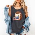 Cute Hedgehog Book Lover Readers Animal Reading Comfort Colors Tank Top Pepper