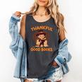 Cute Thanksgiving Teacher Librarian Thankful Reading Books Comfort Colors Tank Top Pepper