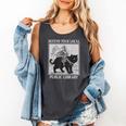 Defend Your Local Library Knight Cat Rider Book Lover Comfort Colors Tank Top Pepper
