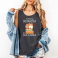 Easily Distracted By Cats And Books Reading Lover Bookish Comfort Colors Tank Top Pepper