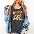 Fox Reads By Fireplace In Cabin Rustic Book Cozy Cup Tea Comfort Colors Tank Top Pepper