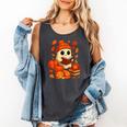 Ghost Reading Book Lovers Autumn Fall Halloween Comfort Colors Tank Top Pepper