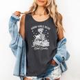 Good Girls Read Bad Books Skeleton Reading Book Halloween Comfort Colors Tank Top Pepper