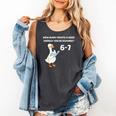 Goose Reading 67 Six Seven Meme Teacher Book Lover Comfort Colors Tank Top Pepper