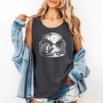 Hedgehog Reading Book Full Moon Lake Scenery Comfort Colors Tank Top Pepper
