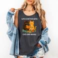 Life Is Better With Cats And Books Cute Cat Lover Comfort Colors Tank Top Pepper