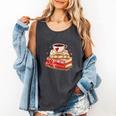 Love Book Coffee Heart Coquette Bow Valentines Day Comfort Colors Tank Top Pepper