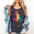 Pansexual Pride Celestial Cat Sitting Book LGBTQ Pan Colors Men Women Comfort Colors Tank Top Pepper