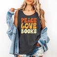 Peace Love Books Men Women Comfort Colors Tank Top Pepper