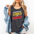 Powered By Comics And Snacks Comic Book Lover Comfort Colors Tank Top Pepper