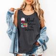 Read Between The Wines Im Just a Girl Who Loves Books & Wine Comfort Colors Tank Top Pepper