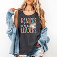 Readers Are Leaders Reading Book Lovers Teacher Women Kids Comfort Colors Tank Top Pepper