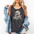 Skull Books Flowers Goth Reader Grunge Dark Alt Aesthetic Comfort Colors Tank Top Pepper