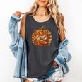 Smart Book Pumpkin Retro Fall Teacher Reading Halloween Comfort Colors Tank Top Pepper