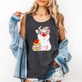 Teacher Pig Cute Farm Animal Book Lover School Student For Men Women Kids Comfort Colors Tank Top Pepper
