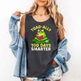 Toad-Ally 100 Days Smarter Frog Reading Book 100 School Day Comfort Colors Tank Top Pepper