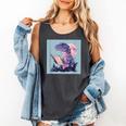 Trex Reading Book Dinosaur Comfort Colors Tank Top Pepper