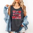 Valentine Teacher Coquette Bow Pencil Heart Book Girl Women Comfort Colors Tank Top Pepper