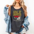 Wake Up Smarter Librarian Book Stack Premium Tri-Blend Comfort Colors Tank Top Pepper