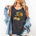 Women's Dragon Bookworm Reading Book Graphic Comfort Colors Tank Top Pepper Women's Dragon Bookworm Reading Book Graphic Comfort Colors Tank Top Pepper